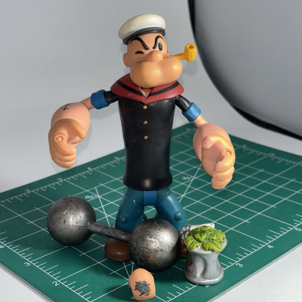 Vintage 01' Mezco Popeye The Sailor Man Action Figure, Pre Owned No Box